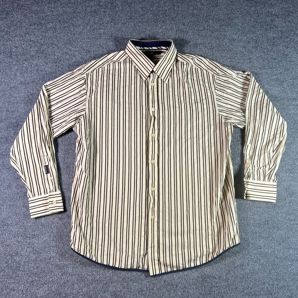 Sean John Shirt Men's 3XL Multicolor Striped Cotton Button Front Business Casual